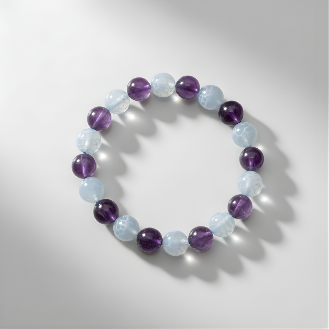Amethyst & Blue Lace Agate Bracelet