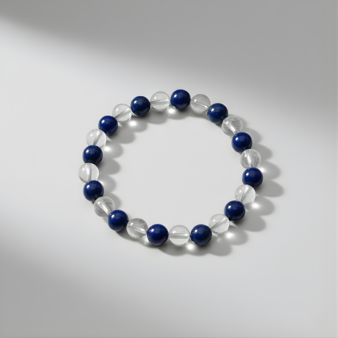 Lapis Lazuli & Clear Quartz Bracelet